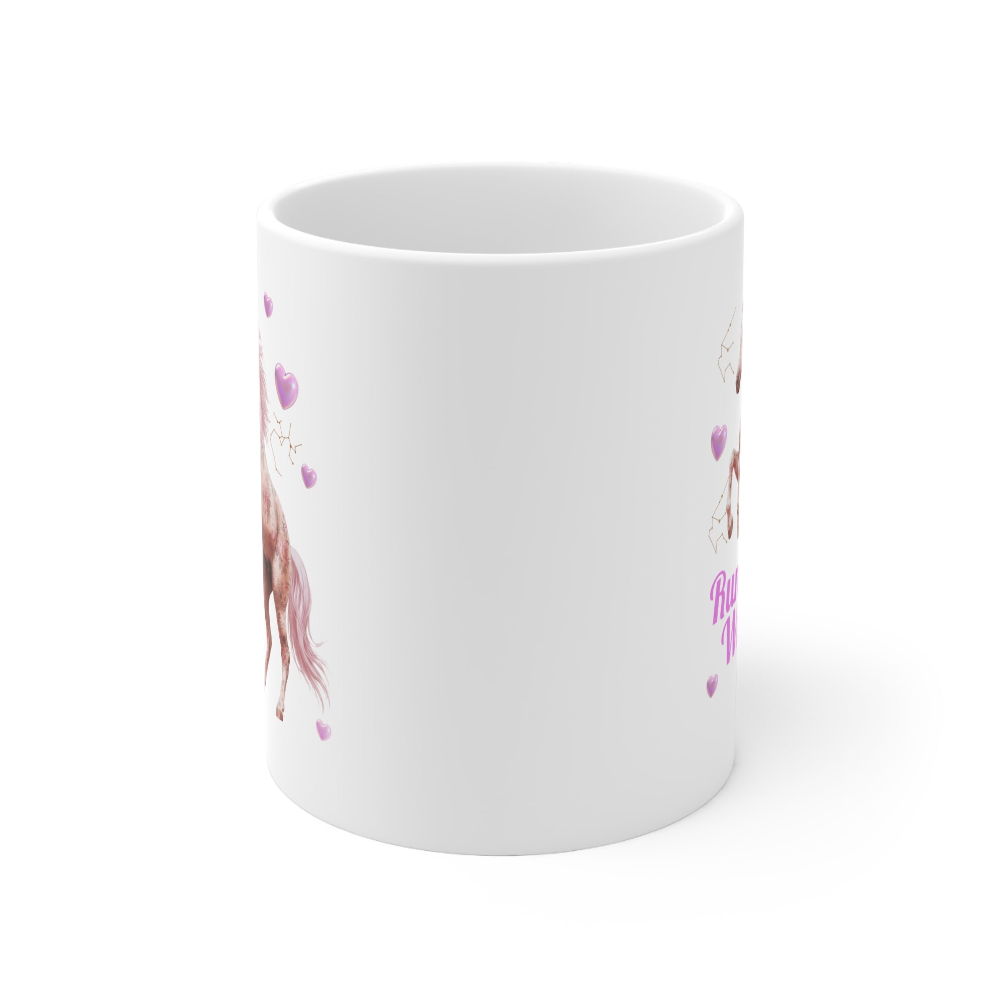 Run Wild Unicorn Mug — Pink Horse Ceramic Coffee Cup, Cute Magical Gift