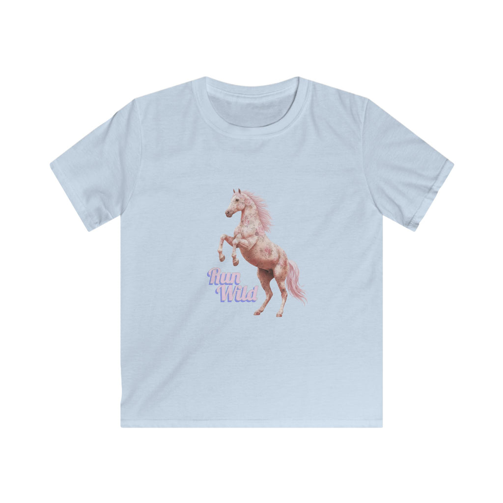 Kids T-Shirt Baby Blue 'Run Wild' Tee for 5- 11 years