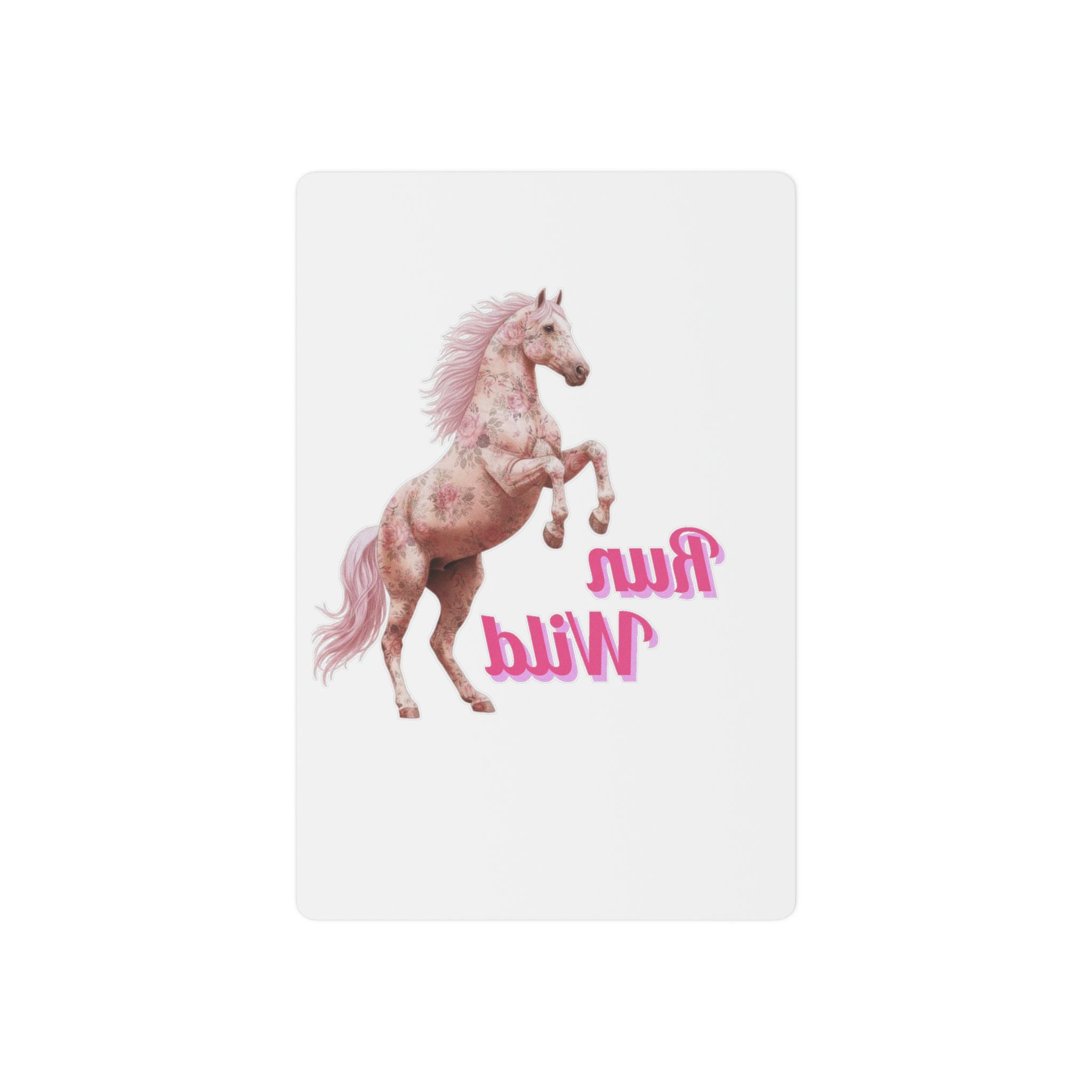 Temporary Tattoos - Pink Prancing Horse "Run Wild" Kids Tattoo Sticker