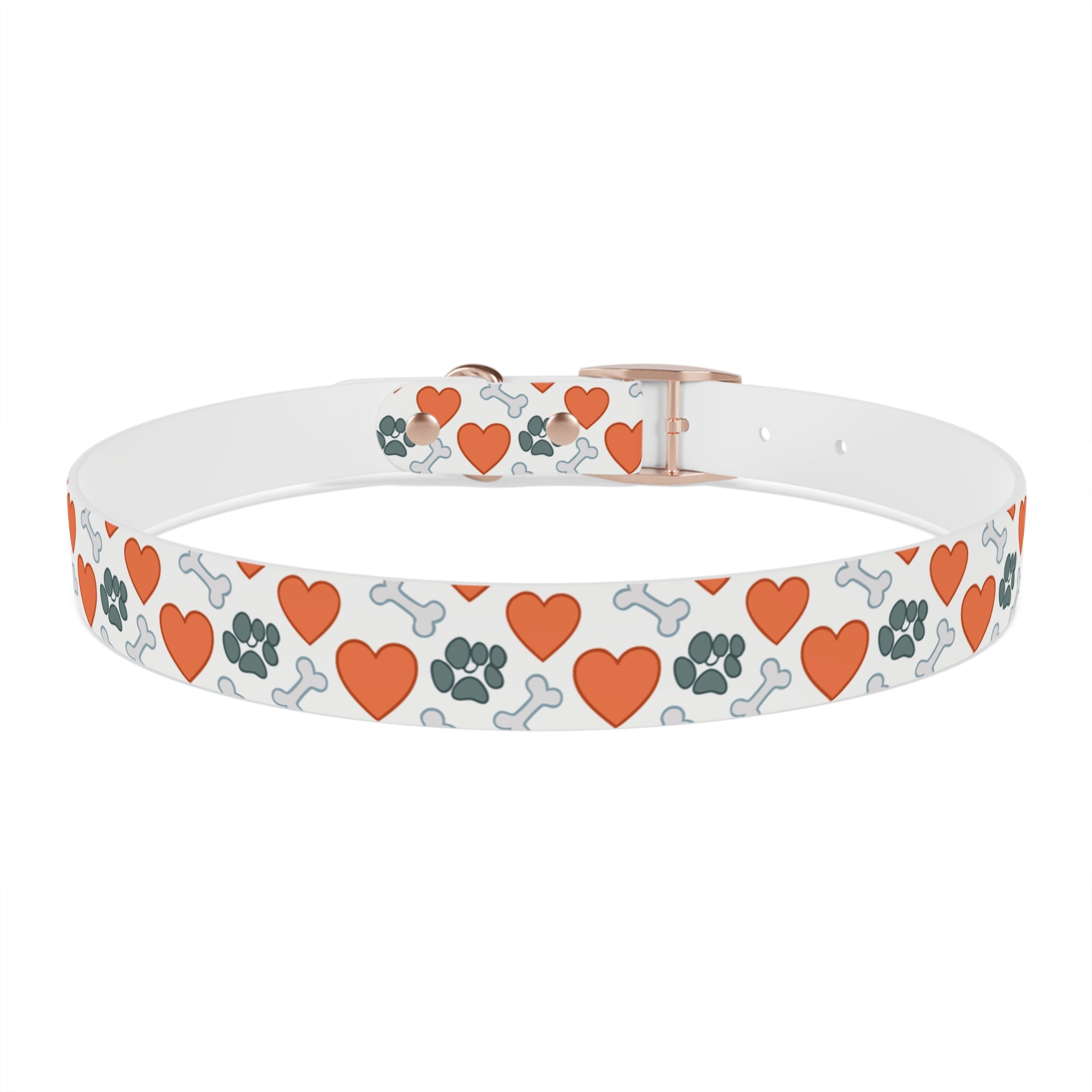 Dog Collar — Heart, Paw & Bone Pattern Collar
