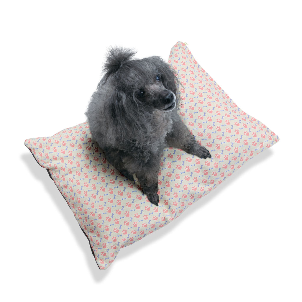 Hearts & Paws Personalizable Pet Bed - Artist Designed and Ridiculously Cozy Bed for Your Four Legged Friends
