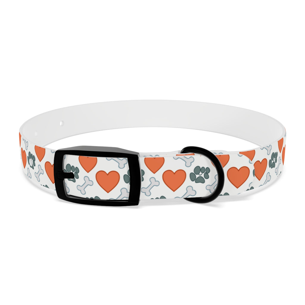Dog Collar — Heart, Paw & Bone Pattern Collar