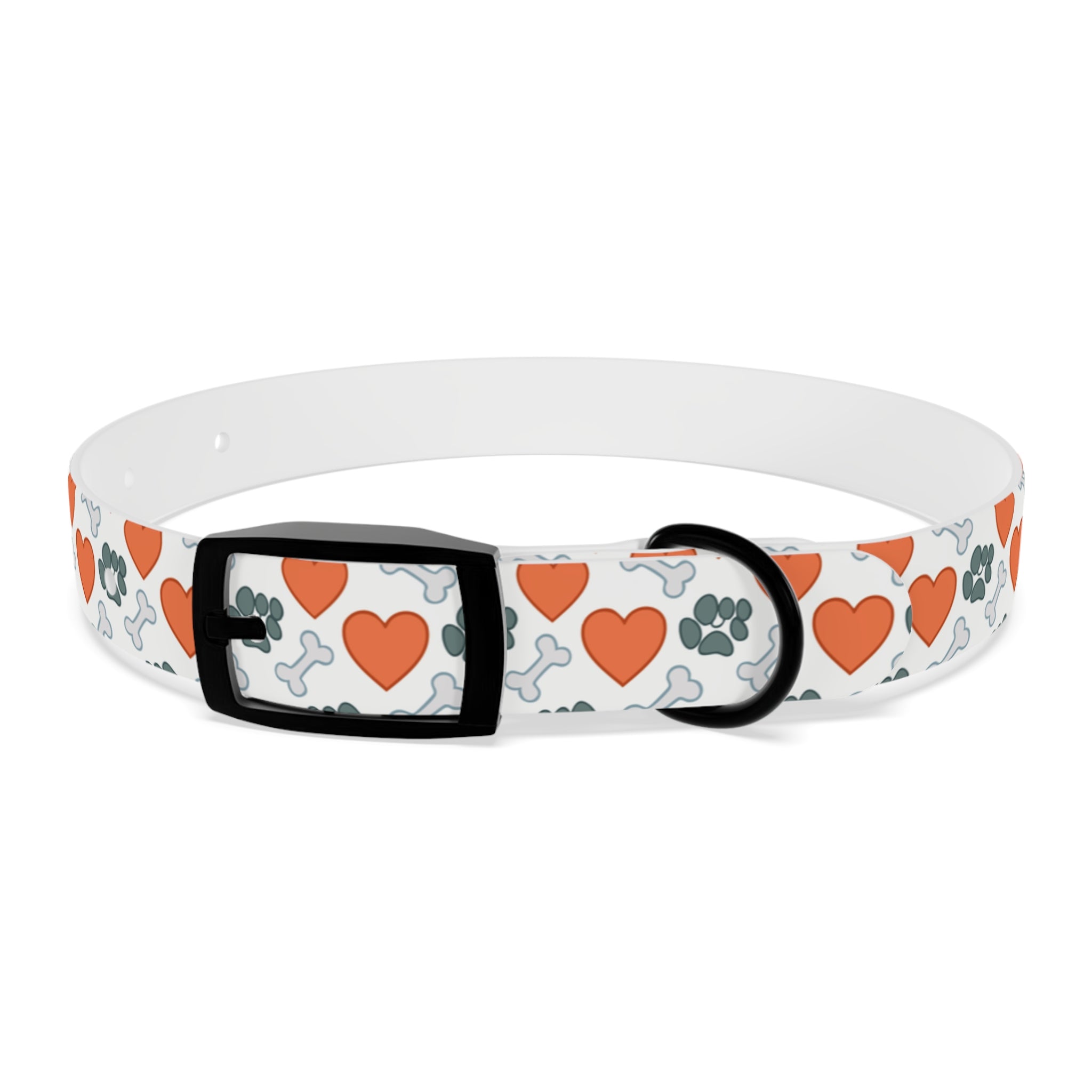 Dog Collar — Heart, Paw & Bone Pattern Collar