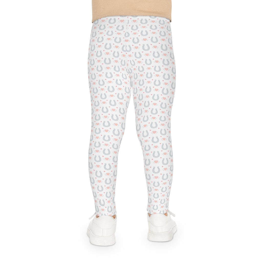Kids Leggings - Cutest Horseshoe & Hearts Design for Pony Loving Kids
