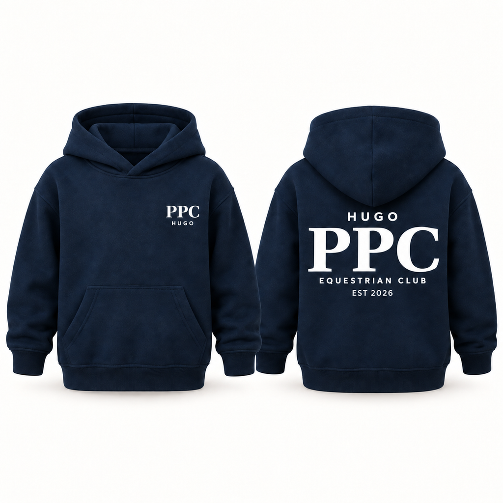 Boys’ Personalised PPC Equestrian Hoodie – Navy