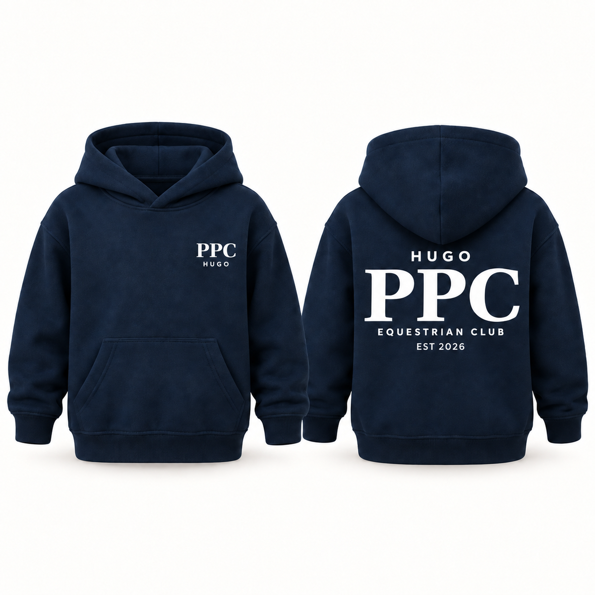 Boys’ Personalised PPC Equestrian Hoodie – Navy